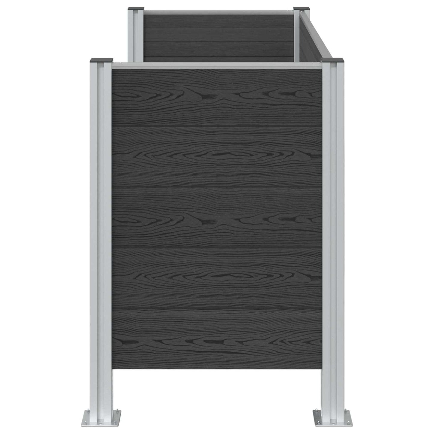 vidaXL Garbage Bin Fence Grey 161 x 85 x 115 cm Aluminium and WPC