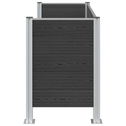 vidaXL Garbage Bin Fence Grey 161 x 85 x 115 cm Aluminium and WPC