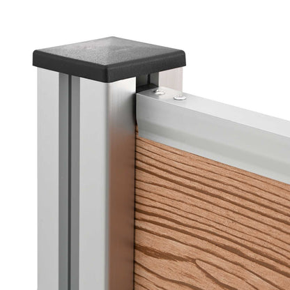vidaXL Garbage Bin Fence Brown 237 x 85 x 115 cm Aluminium and WPC