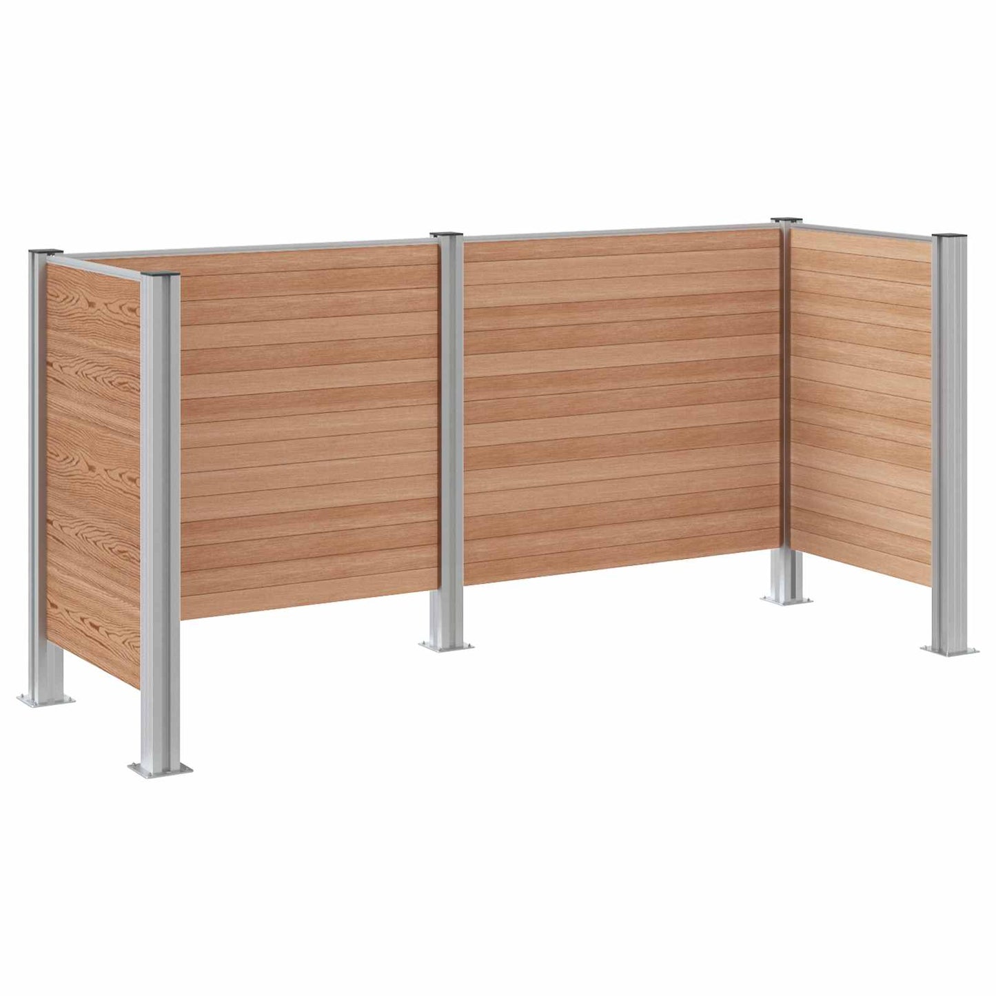 vidaXL Garbage Bin Fence Brown 237 x 85 x 115 cm Aluminium and WPC
