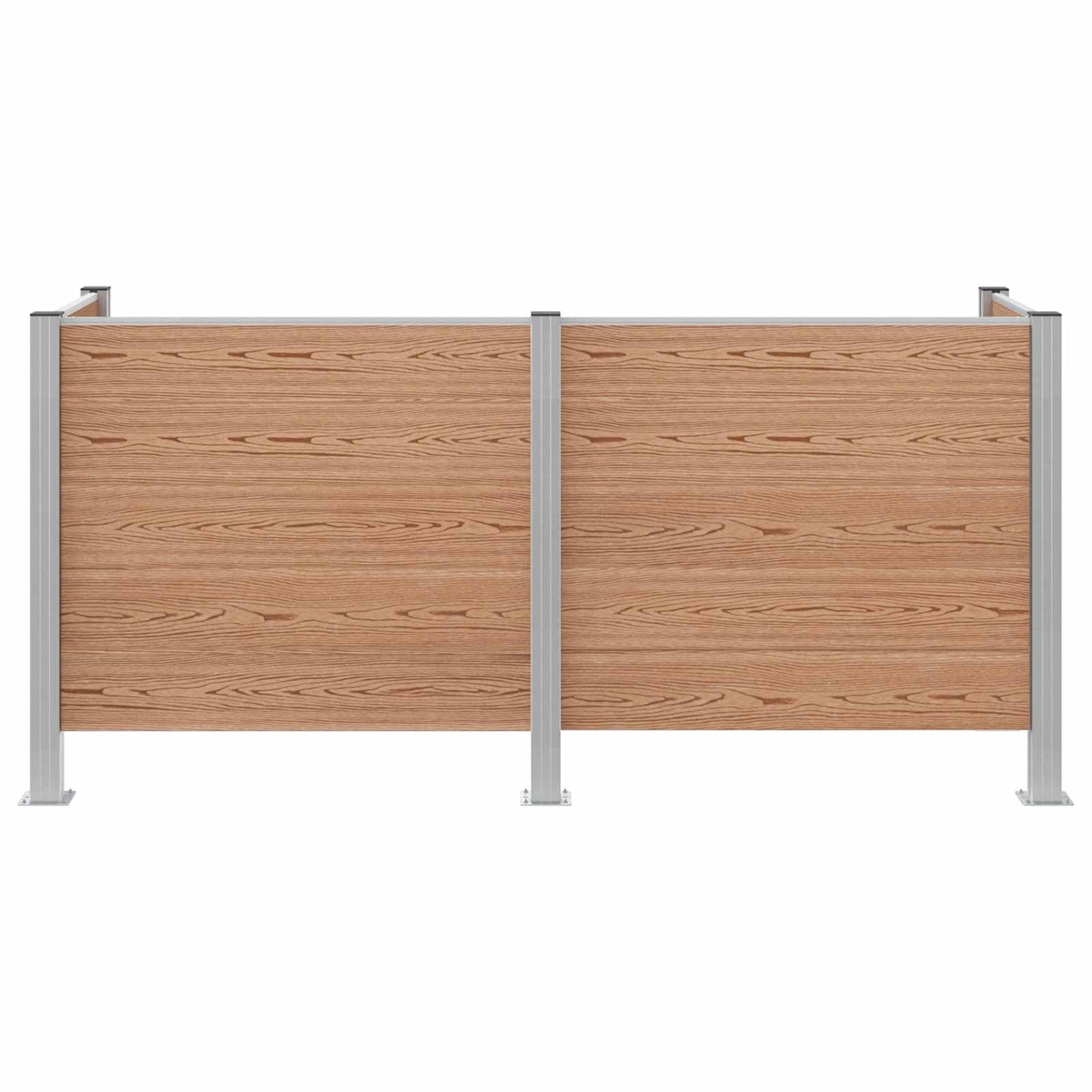 vidaXL Garbage Bin Fence Brown 237 x 85 x 115 cm Aluminium and WPC