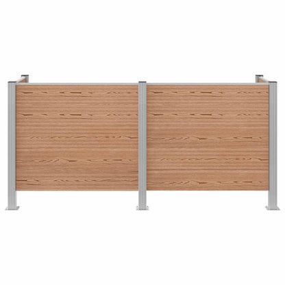 vidaXL Garbage Bin Fence Brown 237 x 85 x 115 cm Aluminium and WPC