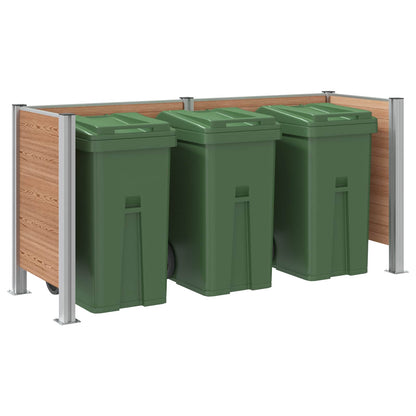 vidaXL Garbage Bin Fence Brown 237 x 85 x 115 cm Aluminium and WPC