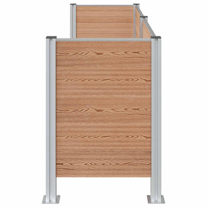 vidaXL Garbage Bin Fence Brown 237 x 85 x 115 cm Aluminium and WPC