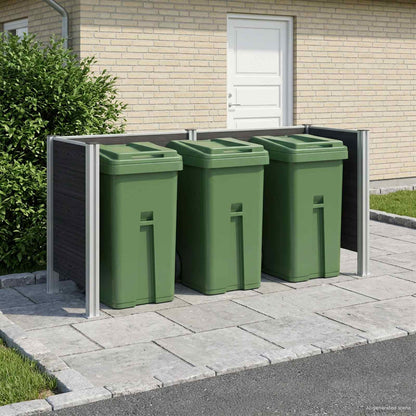 vidaXL Garbage Bin Fence Grey 237 x 85 x 115 cm Aluminium and WPC