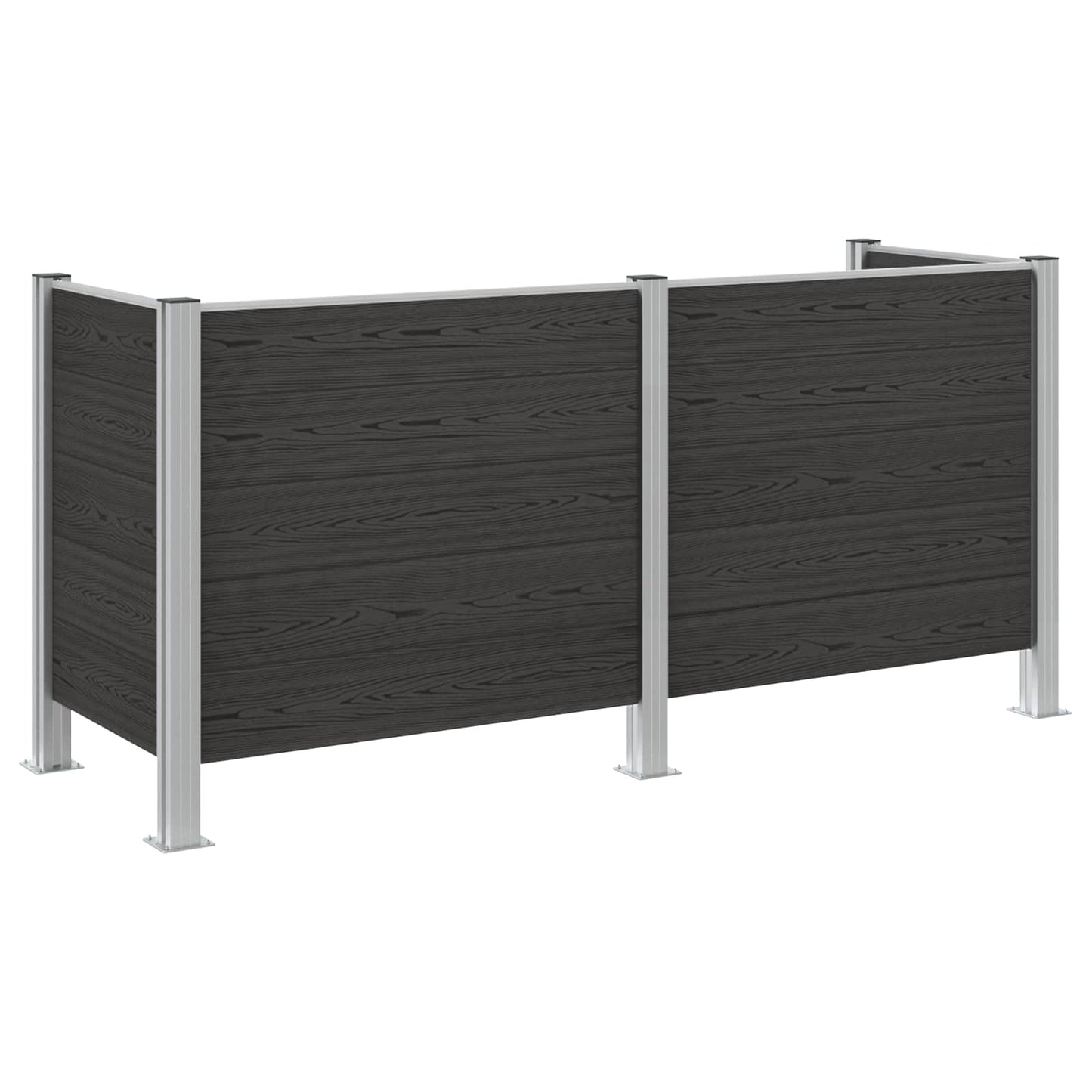 vidaXL Garbage Bin Fence Grey 237 x 85 x 115 cm Aluminium and WPC