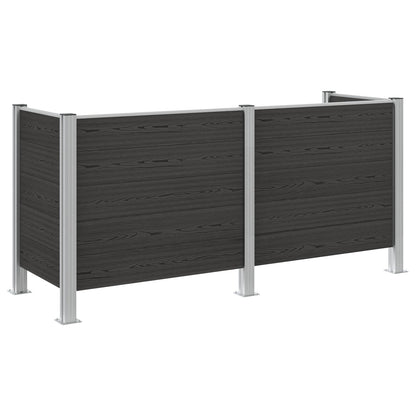 vidaXL Garbage Bin Fence Grey 237 x 85 x 115 cm Aluminium and WPC