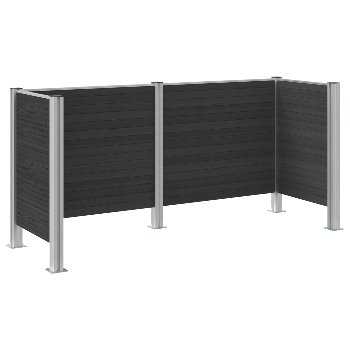 vidaXL Garbage Bin Fence Grey 237 x 85 x 115 cm Aluminium and WPC