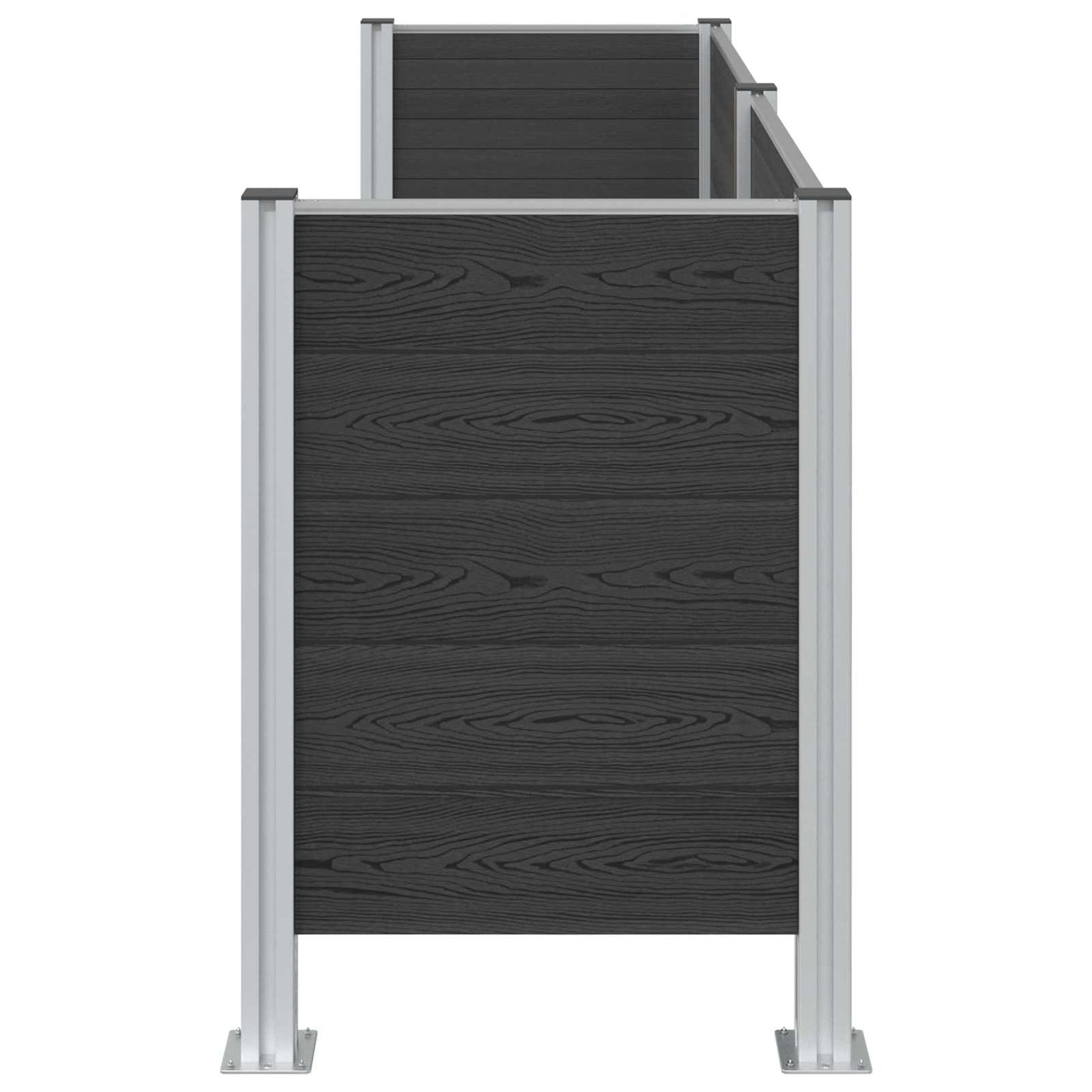 vidaXL Garbage Bin Fence Grey 237 x 85 x 115 cm Aluminium and WPC