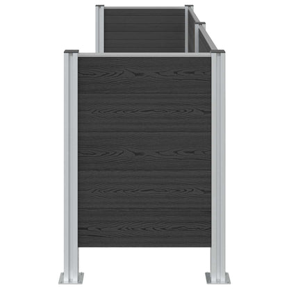 vidaXL Garbage Bin Fence Grey 237 x 85 x 115 cm Aluminium and WPC