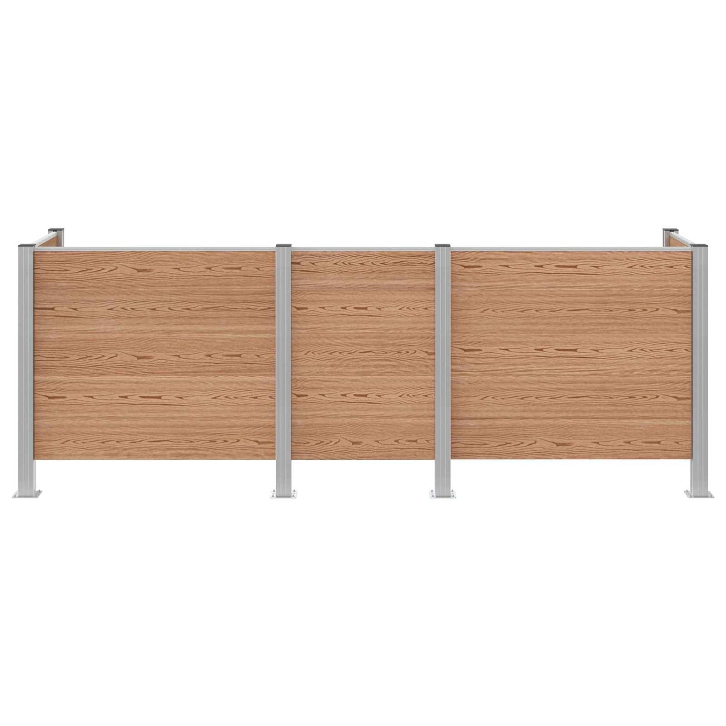 vidaXL Garbage Bin Fence Brown 315 x 85 x 115 cm Aluminium and WPC