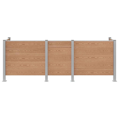 vidaXL Garbage Bin Fence Brown 315 x 85 x 115 cm Aluminium and WPC