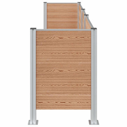 vidaXL Garbage Bin Fence Brown 315 x 85 x 115 cm Aluminium and WPC
