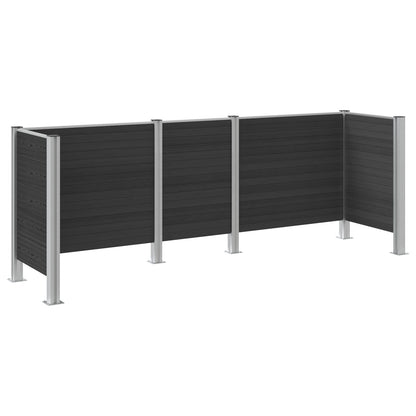 vidaXL Garbage Bin Fence Grey 315 x 85 x 115 cm Aluminium and WPC