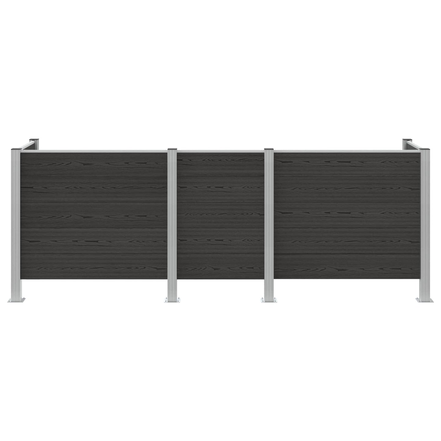 vidaXL Garbage Bin Fence Grey 315 x 85 x 115 cm Aluminium and WPC