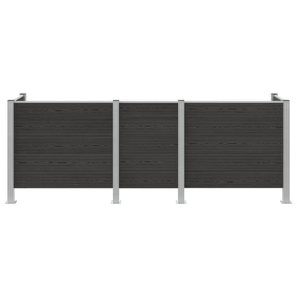 vidaXL Garbage Bin Fence Grey 315 x 85 x 115 cm Aluminium and WPC