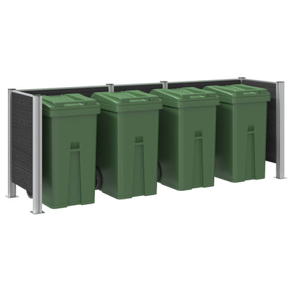 vidaXL Garbage Bin Fence Grey 315 x 85 x 115 cm Aluminium and WPC