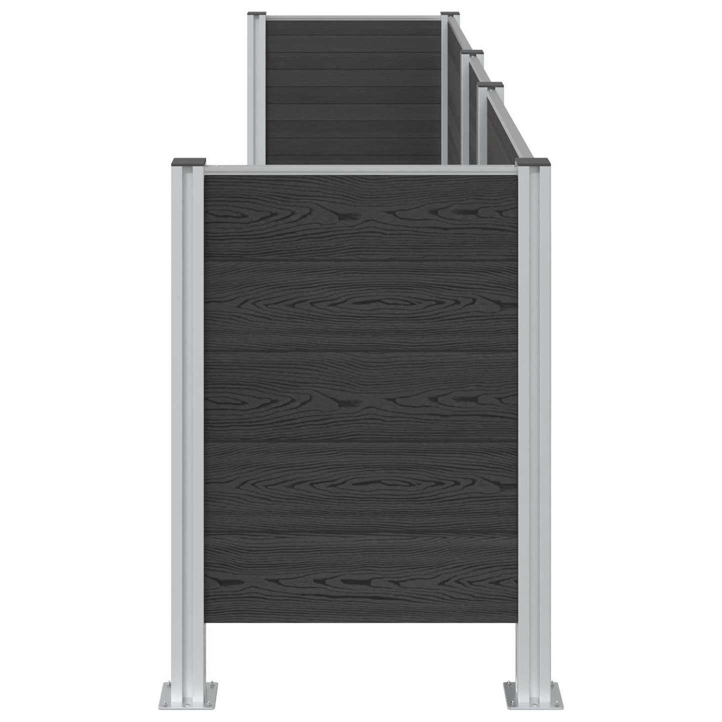vidaXL Garbage Bin Fence Grey 315 x 85 x 115 cm Aluminium and WPC