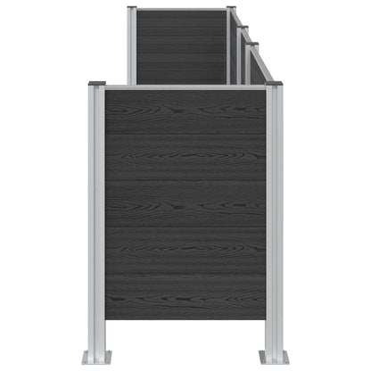 vidaXL Garbage Bin Fence Grey 315 x 85 x 115 cm Aluminium and WPC