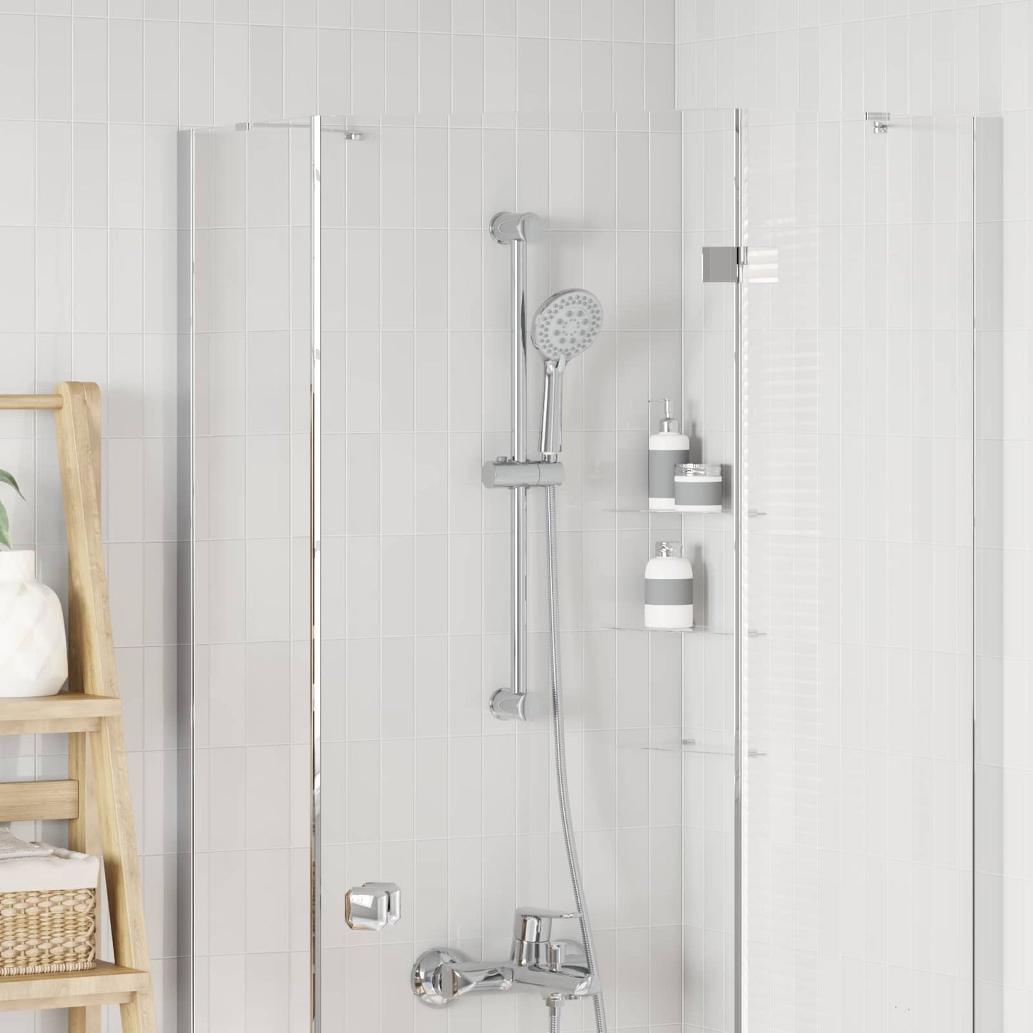 vidaXL Shower Head Holder Chrome 71 cm Stainless Steel