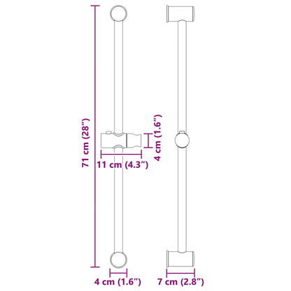 vidaXL Shower Head Holder Chrome 71 cm Stainless Steel