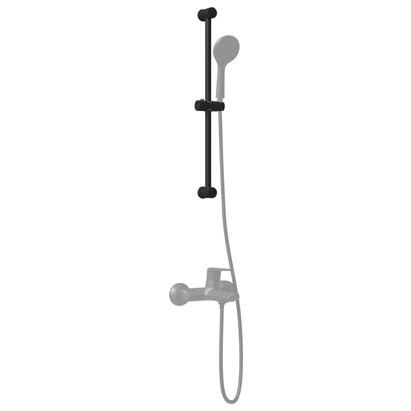 vidaXL Shower Head Holder Black 71 cm Stainless Steel