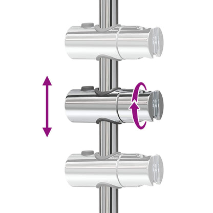 vidaXL Shower Head Holder Chrome 101 cm Stainless Steel
