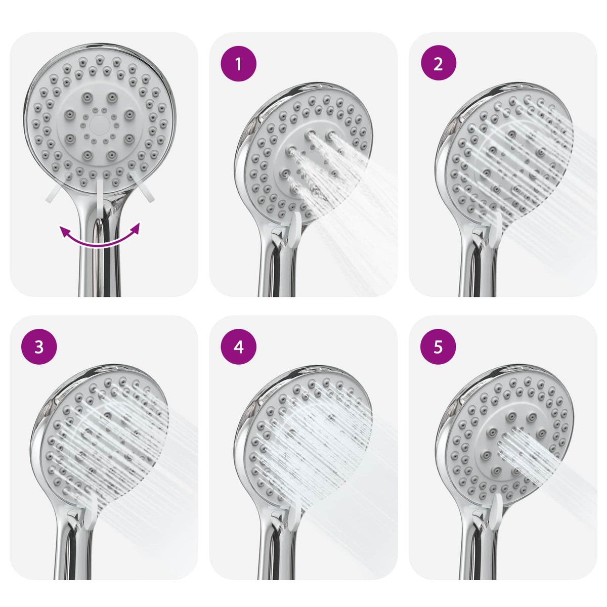 vidaXL Shower Head Set Chrome 150 cm Stainless Steel
