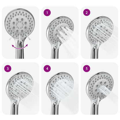vidaXL Shower Head Set Chrome 150 cm Stainless Steel