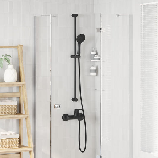 vidaXL Shower Head Set Black 150 cm Stainless Steel