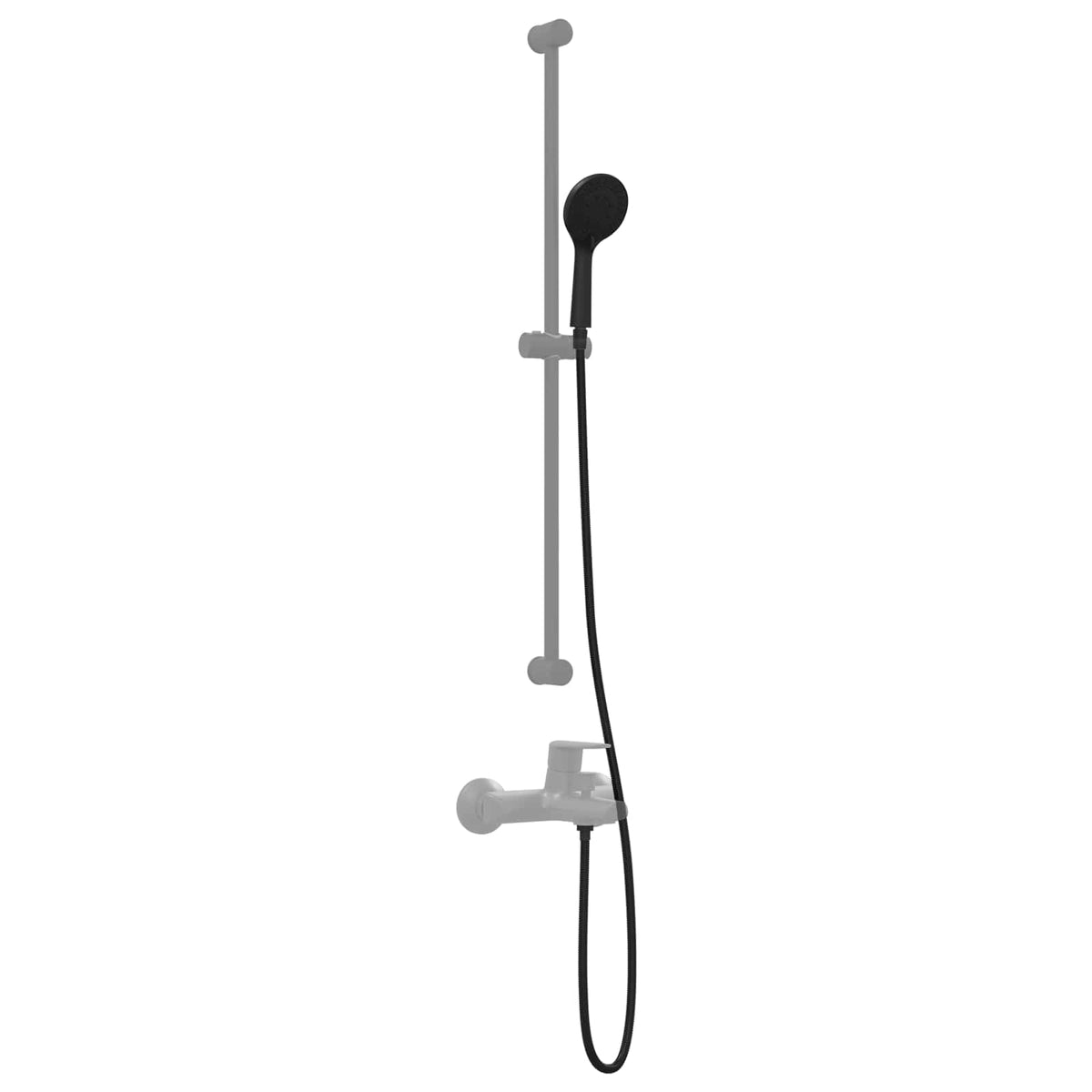 vidaXL Shower Head Set Black 150 cm Stainless Steel