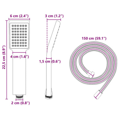 vidaXL Shower Head Set Chrome 150 cm Stainless Steel