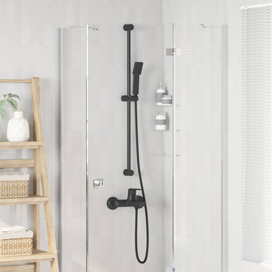 vidaXL Shower Head Set Black 150 cm Stainless Steel