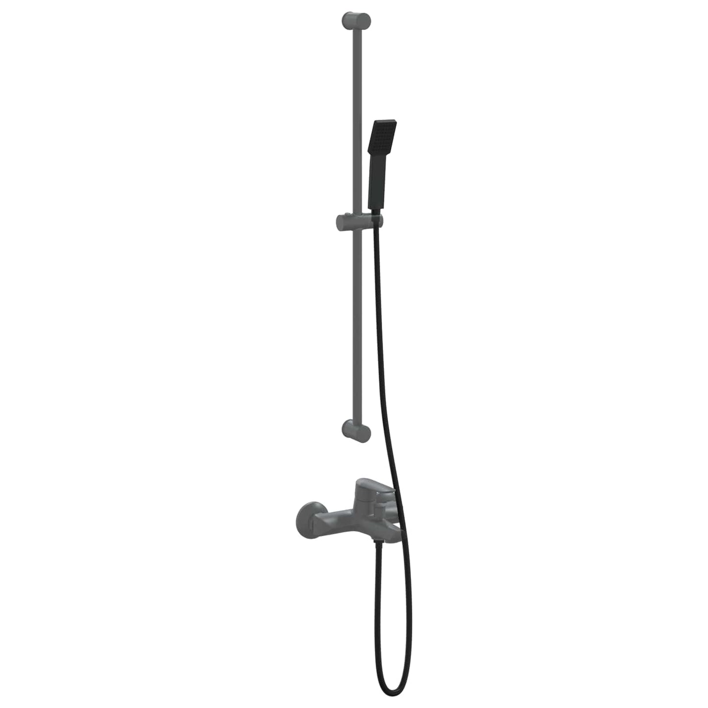 vidaXL Shower Head Set Black 150 cm Stainless Steel