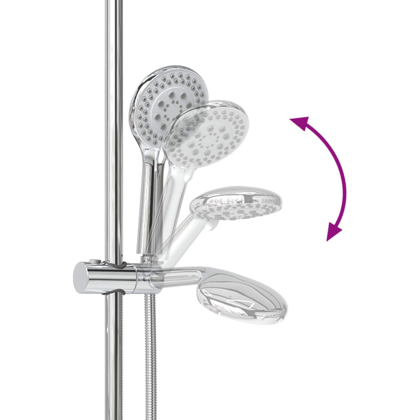 vidaXL Shower System Set Chrome 70 cm Stainless Steel