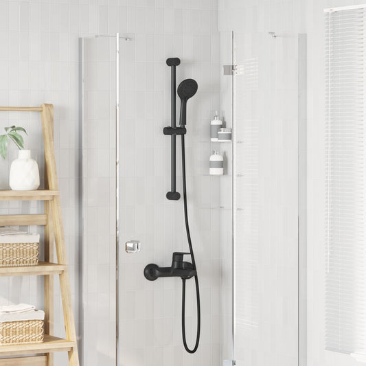 vidaXL Shower System Set Black 70 cm Stainless Steel