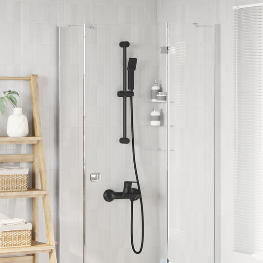 vidaXL Shower System Set Black 70 cm Stainless Steel