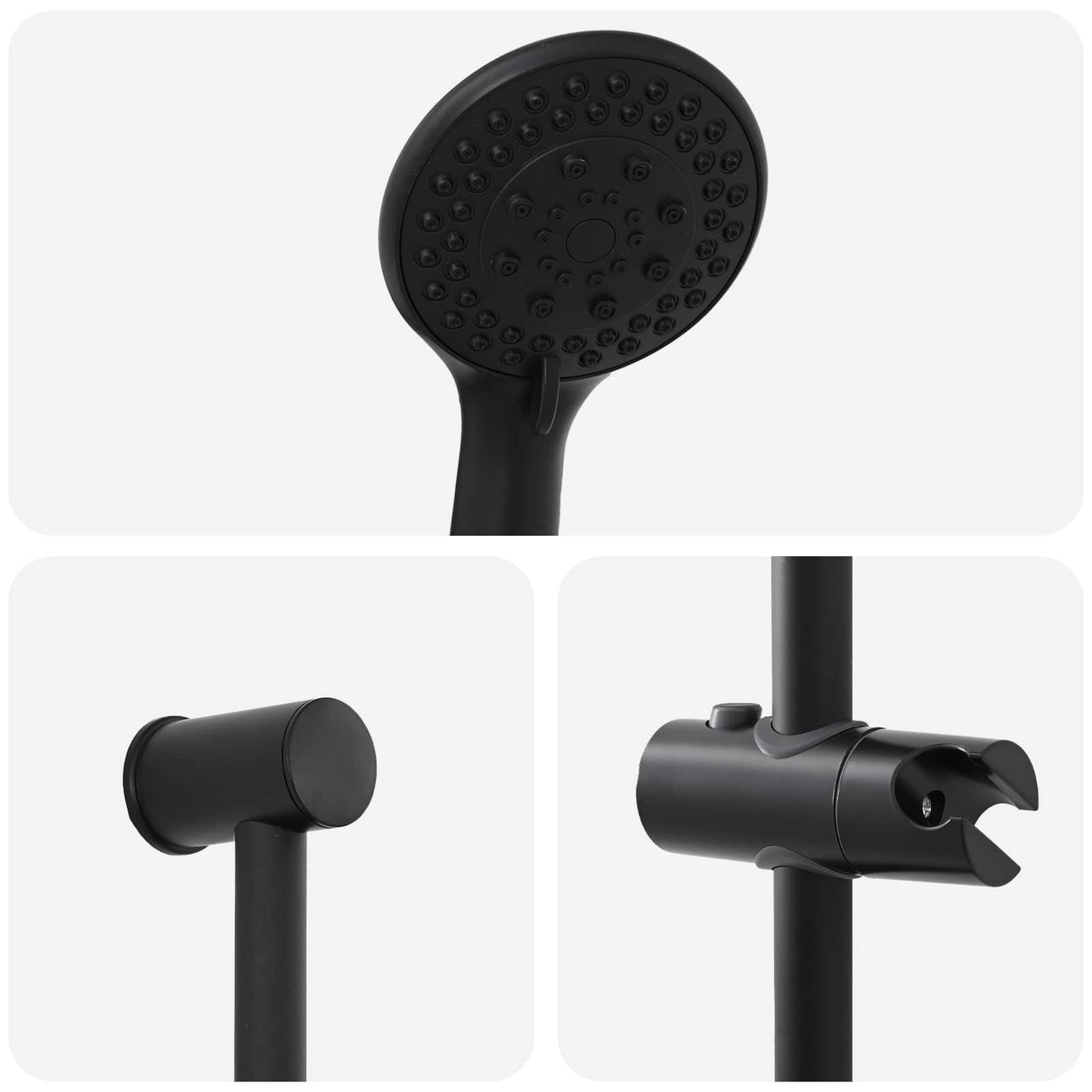vidaXL Shower System Set Black 100 cm Stainless Steel