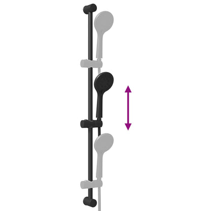 vidaXL Shower System Set Black 100 cm Stainless Steel