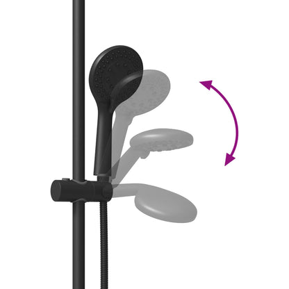 vidaXL Shower System Set Black 100 cm Stainless Steel