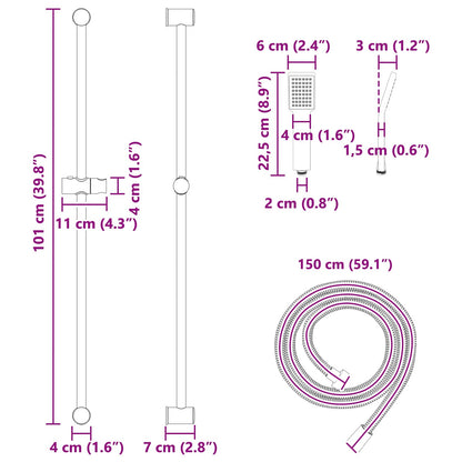 vidaXL Shower System Set Chrome 100 cm Stainless Steel