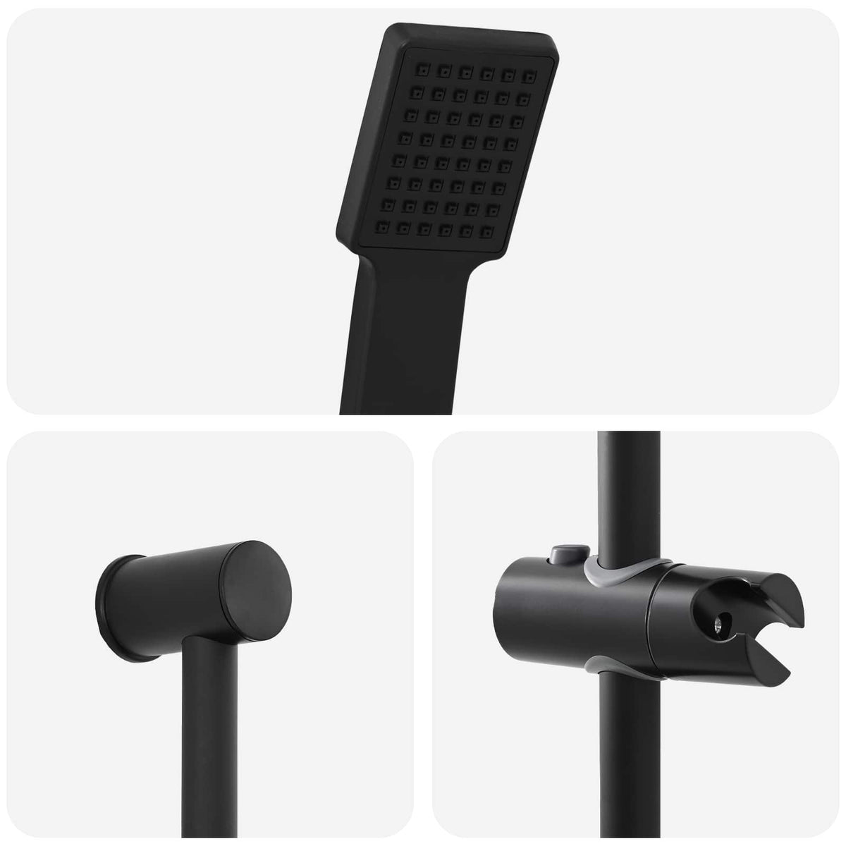vidaXL Shower System Set Black 100 cm Stainless Steel