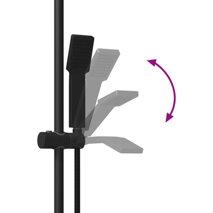 vidaXL Shower System Set Black 100 cm Stainless Steel