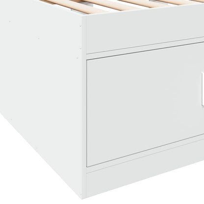 vidaXL Bed Frame with Storage White 80 x 200 cm Engineered Wood