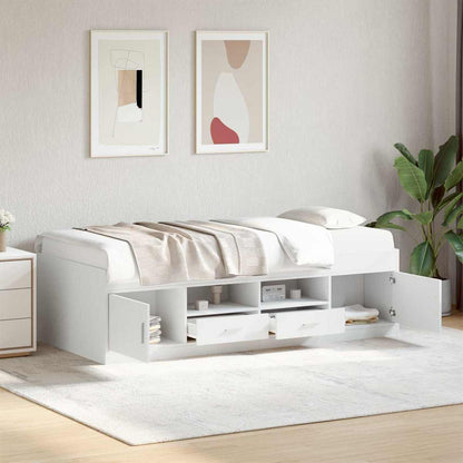 vidaXL Bed Frame with Storage White 80 x 200 cm Engineered Wood
