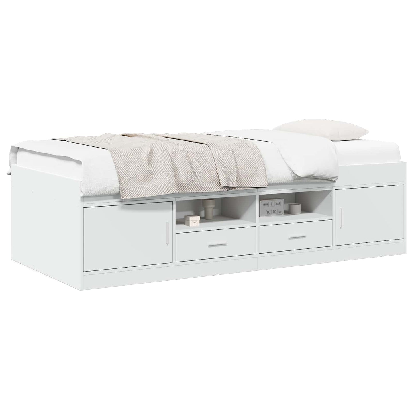 vidaXL Bed Frame with Storage White 80 x 200 cm Engineered Wood