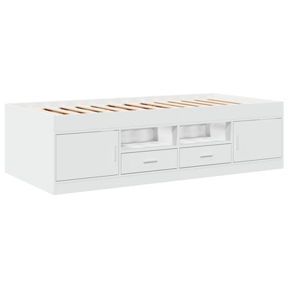 vidaXL Bed Frame with Storage White 80 x 200 cm Engineered Wood