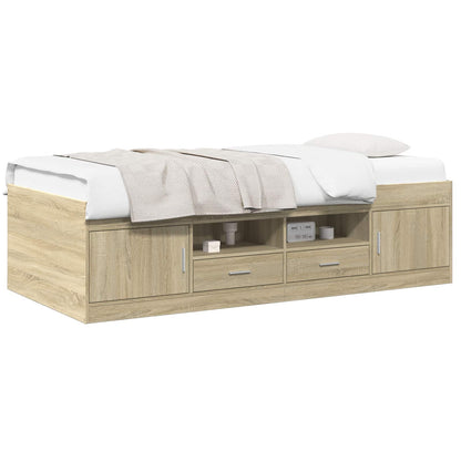 vidaXL Bed Frame with Storage Sonoma Oak 80 x 200 cm Engineered Wood