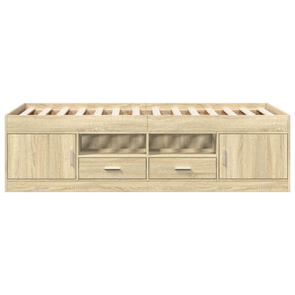 vidaXL Bed Frame with Storage Sonoma Oak 80 x 200 cm Engineered Wood
