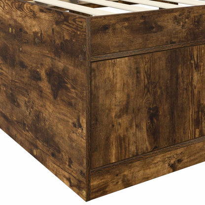 vidaXL Bed Frame with Storage Smoked Oak 80 x 200 cm Engineered Wood